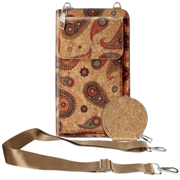 Sacoche - AVIZAR - Triple Ficka med Magnet - Kashmirdesign - Ekologiskt Ansvarig - Kork