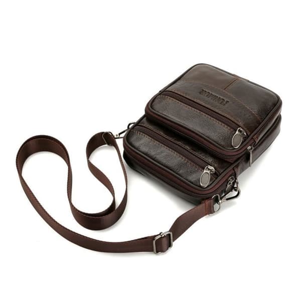 BAG Herr Vintage Pure Leather Axelväska Commerce Crossbody Bag #PA-6791