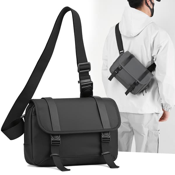 INF Vintage Crossbody-taske i kunstlæder til mænd