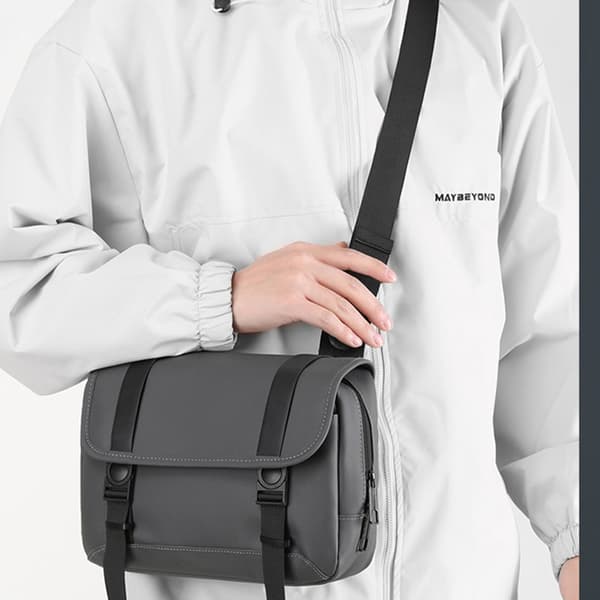 INF Vintage Crossbody-taske i kunstlæder til mænd