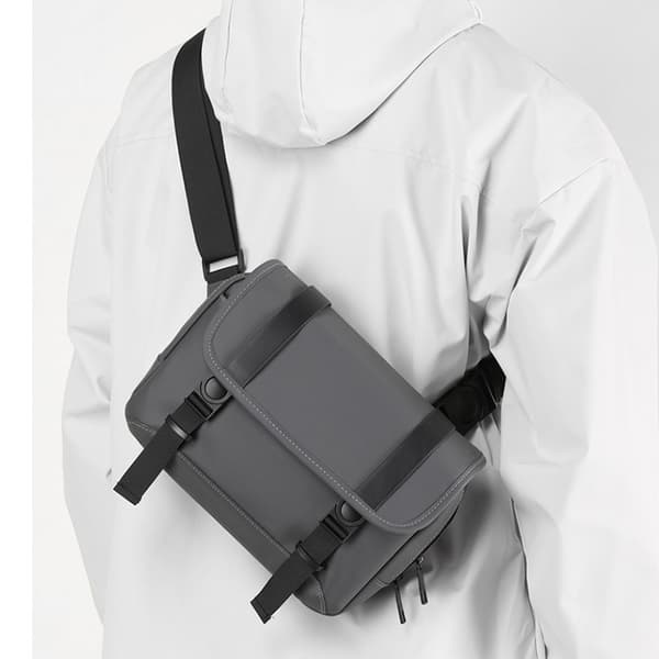 INF Vintage Crossbody-taske i kunstlæder til mænd