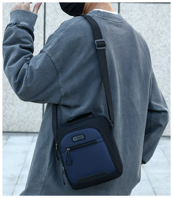 INF Herre Sling Bag, Oxford Crossbody Skuldertaske til Telefon og Pung