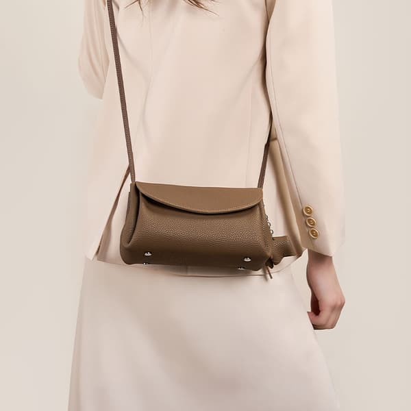 INF Crossbody-taske i ægte læder til kvinder, lille skuldertaske