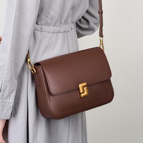 INF Crossbody-taske i ægte læder til kvinder, lille skuldertaske