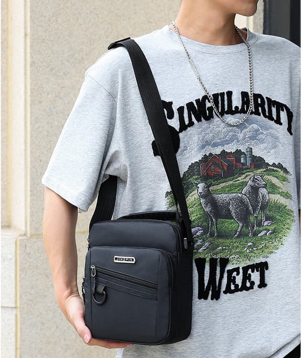INF Oxford crossbody-veske til menn, vanntett slingveske for reise