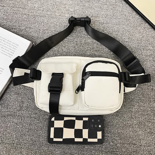 INF Hvit mageveske - Stilig og praktisk crossbody-veske