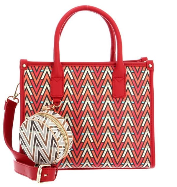 Axelväska - VALENTINO - Tonic Tote - Röd Orange - Flerfärgad - 100% polyuretan