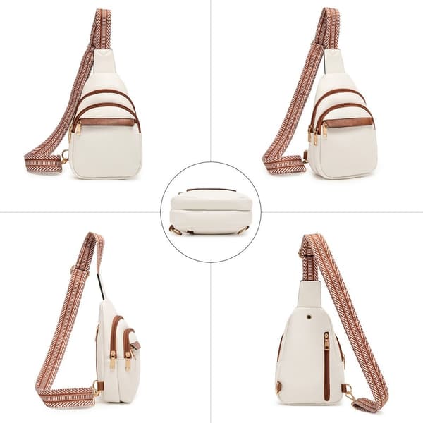 INF Tyylikäs värilohkoinen crossbody-laukku naisille