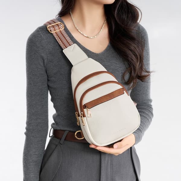 INF Tyylikäs värilohkoinen crossbody-laukku naisille