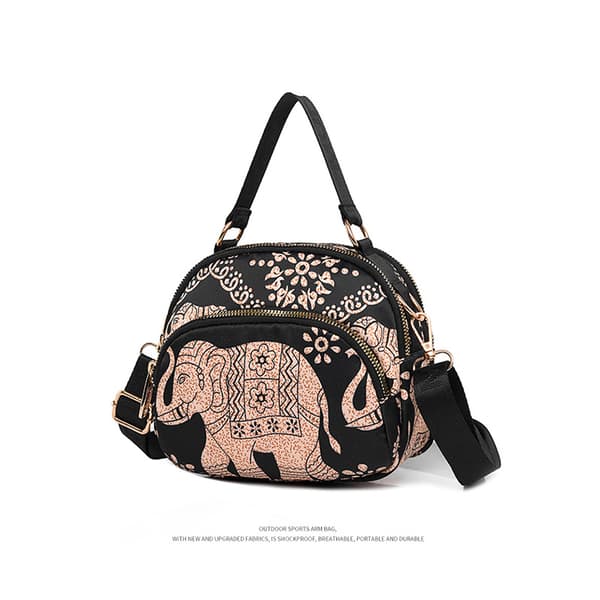 INF Crossbody-taske i kanvas med elefantprint