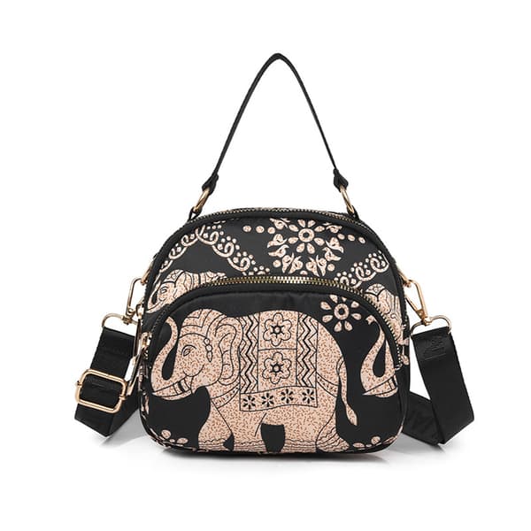 INF Crossbody-taske i kanvas med elefantprint