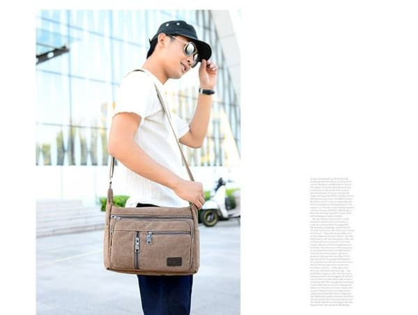INF Herre Crossbody-taske i kanvas - Stilfuld og praktisk skuldertaske