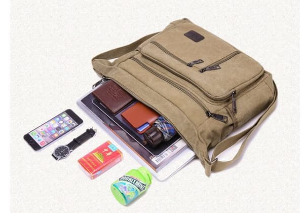 INF Herre Crossbody-taske i kanvas - Stilfuld og praktisk skuldertaske