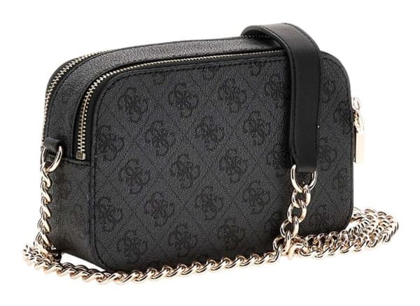 GUESS Axelledväska i antracit för kvinnor - Izzy Camera Bag Coal Logo 290595