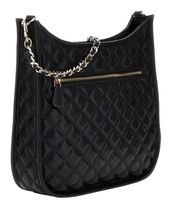 Axelväska med axelrem - GUESS - Giully Bucket - Svart - 100% polyuretan - 24x25x6 cm