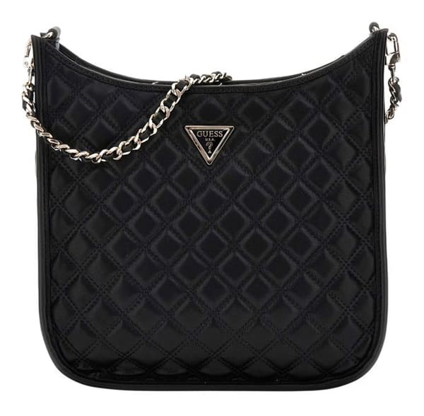 Axelväska med axelrem - GUESS - Giully Bucket - Svart - 100% polyuretan - 24x25x6 cm