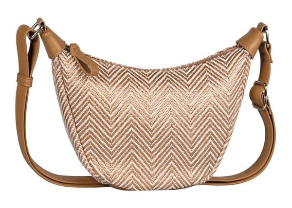 TOM TAILOR Axelremsväska ljusbrun vit för kvinnor - Liriel Summer Cross Bag M Mixed Beige 295849