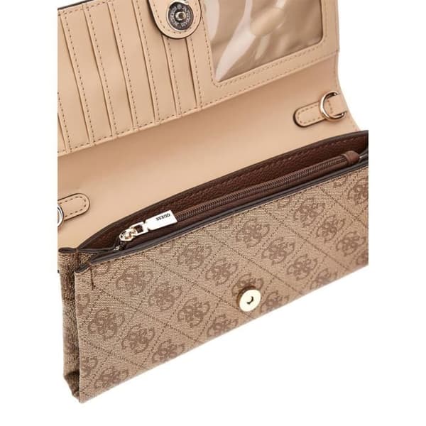 GUESS Noelle Xbody Flap Organizer Latte Logo / Brun [271996] - axelväska bandoulierväska