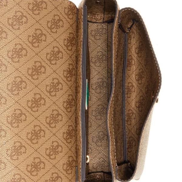 Axelväska - GUESS - Eco Brenton Flap - Ljusbrun - 24x15x7 cm - 588 g
