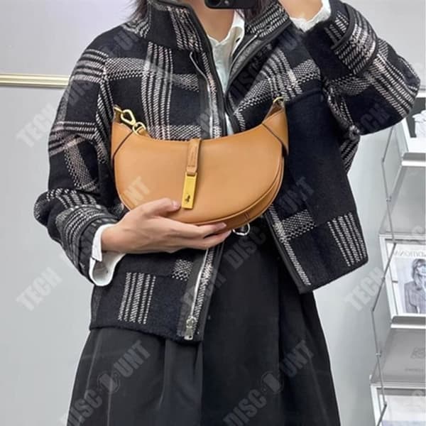 TD® One Shoulder Messenger Läder Tygväska Crescent Saddle Mode Ryggsäck Armhåla Dumpling Croissant Bag Damväska