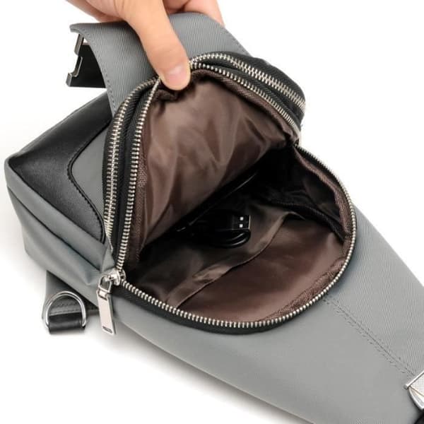 Crossbody-väska för män + plånboksset Vattentät bröstväska Tyg Sling Axel Arbetsväska Resor Shopping Julfest Present