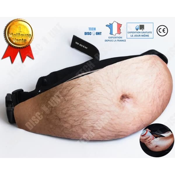 TD® Parody Fake belly midjeväska expanderbar resor sport man kvinna telefon förklädnad billig löparväska
