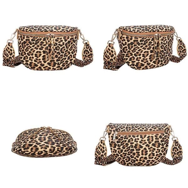 Väska för kvinna med leopardmönster Gallantry brun