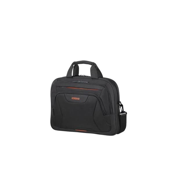 Axelväska - American Tourister - At Work - 15.6" - Svart / Orange - 100% polyester