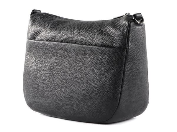 Axelväska - MANDARINA DUCK - Mellow Leather Hobo Bag - Läder av ko - Svart - 29x22x11 cm