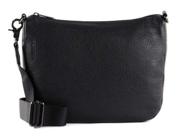 Axelväska - MANDARINA DUCK - Mellow Leather Hobo Bag - Läder av ko - Svart - 29x22x11 cm