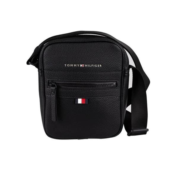 Mini Reporterväska - Tommy Hilfiger - Svart - Justerbar rem - Fack med dragkedja - Unisex