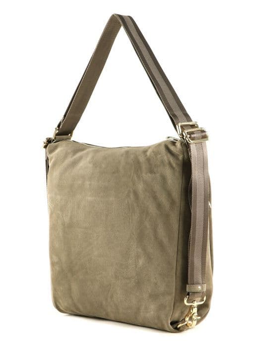 Axelväska med rem - MANDARINA DUCK - Mellow Velvet Crossover - Kalvskinn - Brun - 31,5x35x10cm