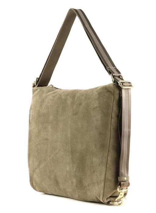 Axelväska med rem - MANDARINA DUCK - Mellow Velvet Crossover - Kalvskinn - Brun - 31,5x35x10cm