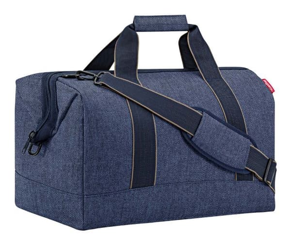 Axelväska - reisenthel - Allrounder L - Fiskbensmönster Mörkblå - 30L - Unisex