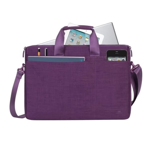RIVACASE 15,6" Notebook/Bärbar datorväska/Bärbar handväska/axelväska Biscayne-serien med flera fickor – lila