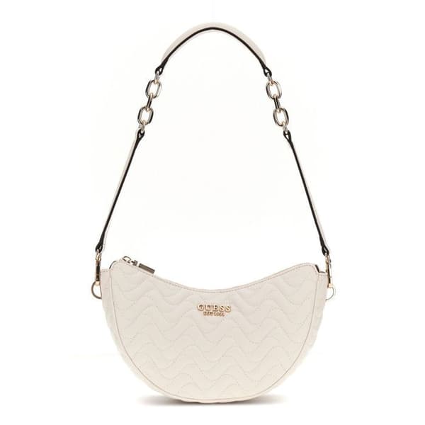 GUESS Axela Skulderväska i kräm för kvinnor - Melisandra Top Zip Skulderväska Shell 309907