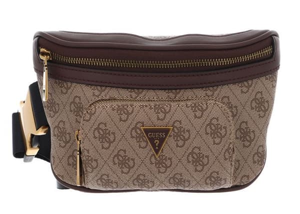 GUESS Sac banane brun clair marron pour homme - Vezzola Smart Compact Bum Bag Beige / Brown 236639