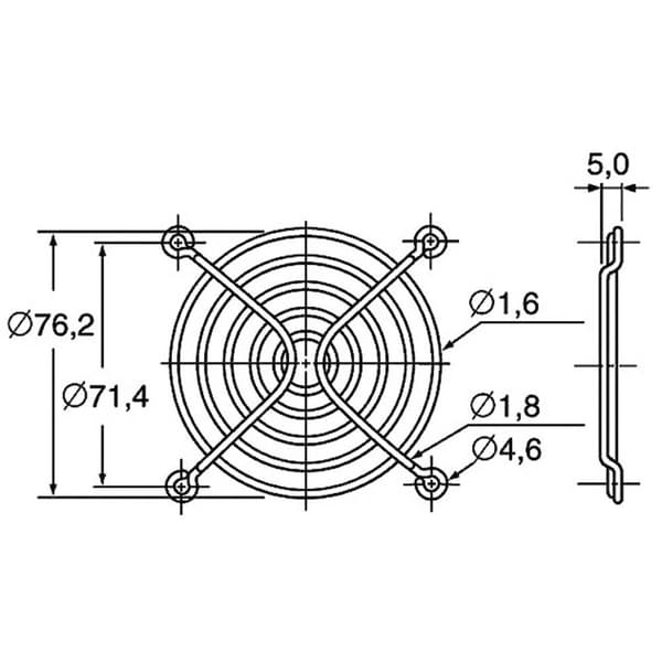Panasonic ASFN88001 Luftgitter 1 st (B x H) 80 mm x 80 mm Stål