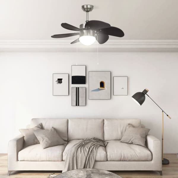 vidaXL Takfläkt med lampa 76 cm mörkbrun