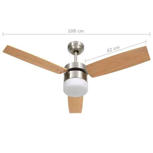 vidaXL Takvifte med lys og fjernkontroll 108 cm lysebrun