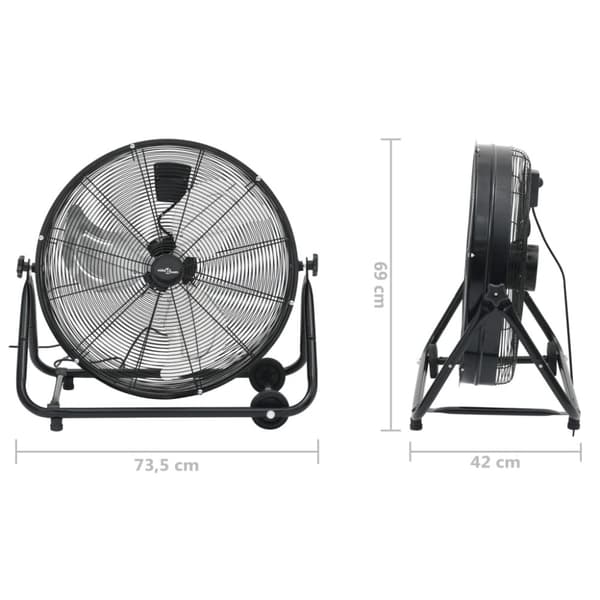 vidaXL Industrifläkt 60 cm 180 W svart