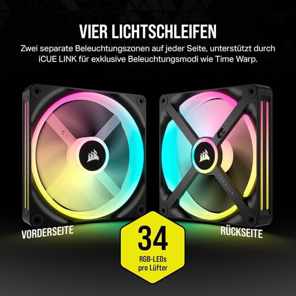 Corsair Torn Fläkt Icue Link Qx140 Rgb 140 Mm 2 Enheter
