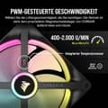 Miniatyrbild 6 av 8: Corsair Torn Fläkt Icue Link Qx140 Rgb 140 Mm 2 Enheter