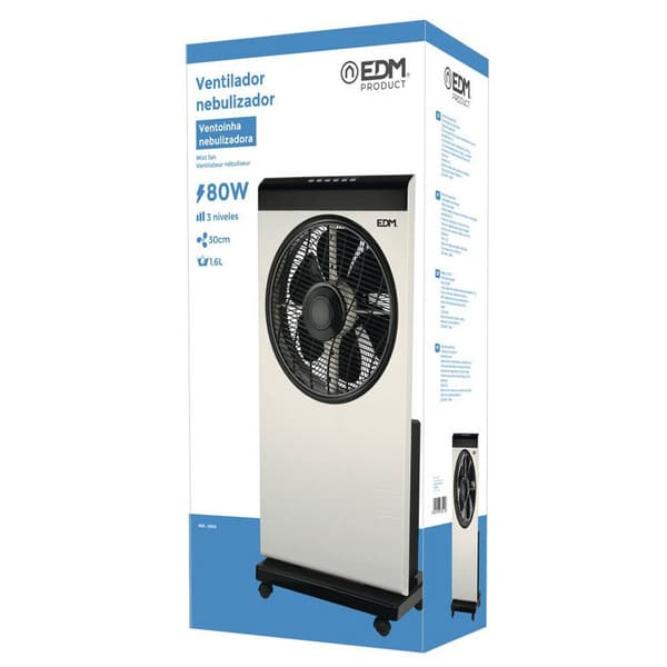 Edm Forstøverventilator 80w 30 Cm Hvid One Size / EU Plug