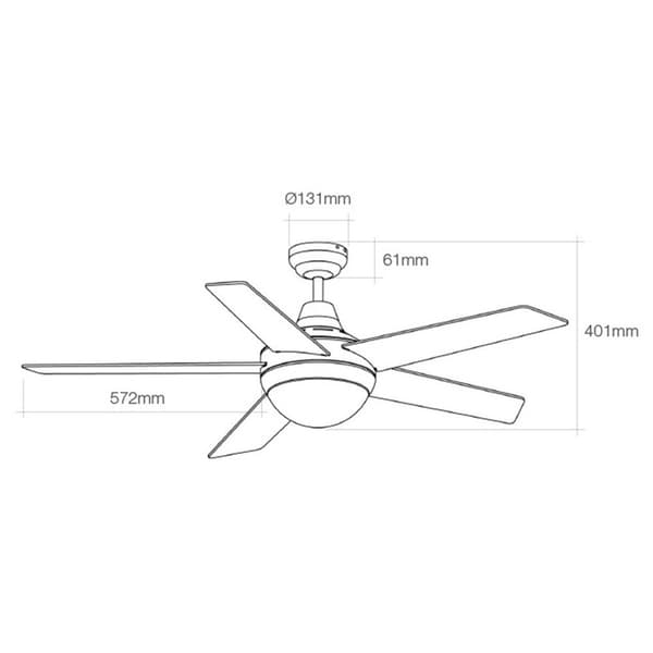 Edm Loftsventilator Adriatico 60w 132 Cm Hvid One Size / EU Plug