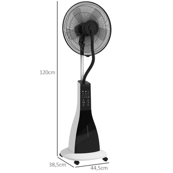 Rootz 2-in-1 jalustatuuletin kostutuksella - Hiljainen lattiatuuletin - Siirrettävä jäähdytystuuletin - Kaukosäädin - 3 nopeutta ja tilaa - 75° käänty
