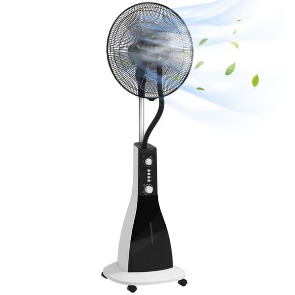 Rootz 2-in-1 -tuuletin ilmankostuttimella - Jäähdytystuuletin - Sumutuuletin - Mukautettava jäähdytys - Laaja kattavuus - Energiatehokas - 44,5 cm x 3