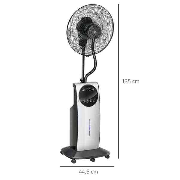 Rootz 2-in-1 -tuuletin - Jalustatuuletin - Sumutuuletin - Säädettävät sumutteen tasot - Aromaterapiayhteensopiva - Ohjelmoitava ajastin - Ø 44,5 x 135