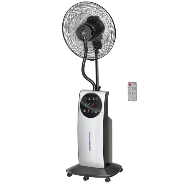 Rootz 2-in-1 -tuuletin - Jalustatuuletin - Sumutuuletin - Säädettävät sumutteen tasot - Aromaterapiayhteensopiva - Ohjelmoitava ajastin - Ø 44,5 x 135