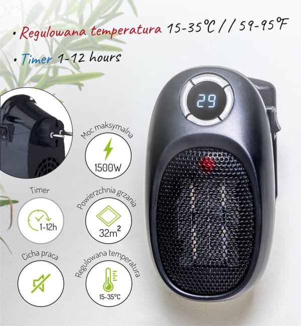 Adler AD 7726 puhallinlämmitin Easy lämmitin sähkölämmitin farelka 1500W